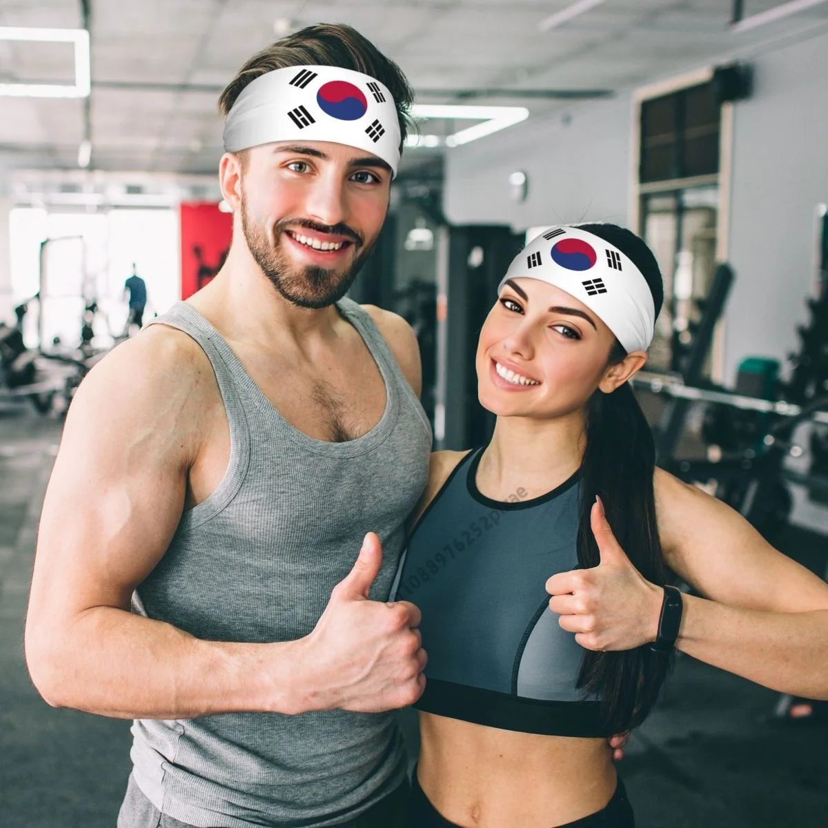 South Korea Flag Men Women Bands Elastic Wide Headbands For Yoga Sports Fitness Exercise Tennis Running Gym Dance Athletic view 5