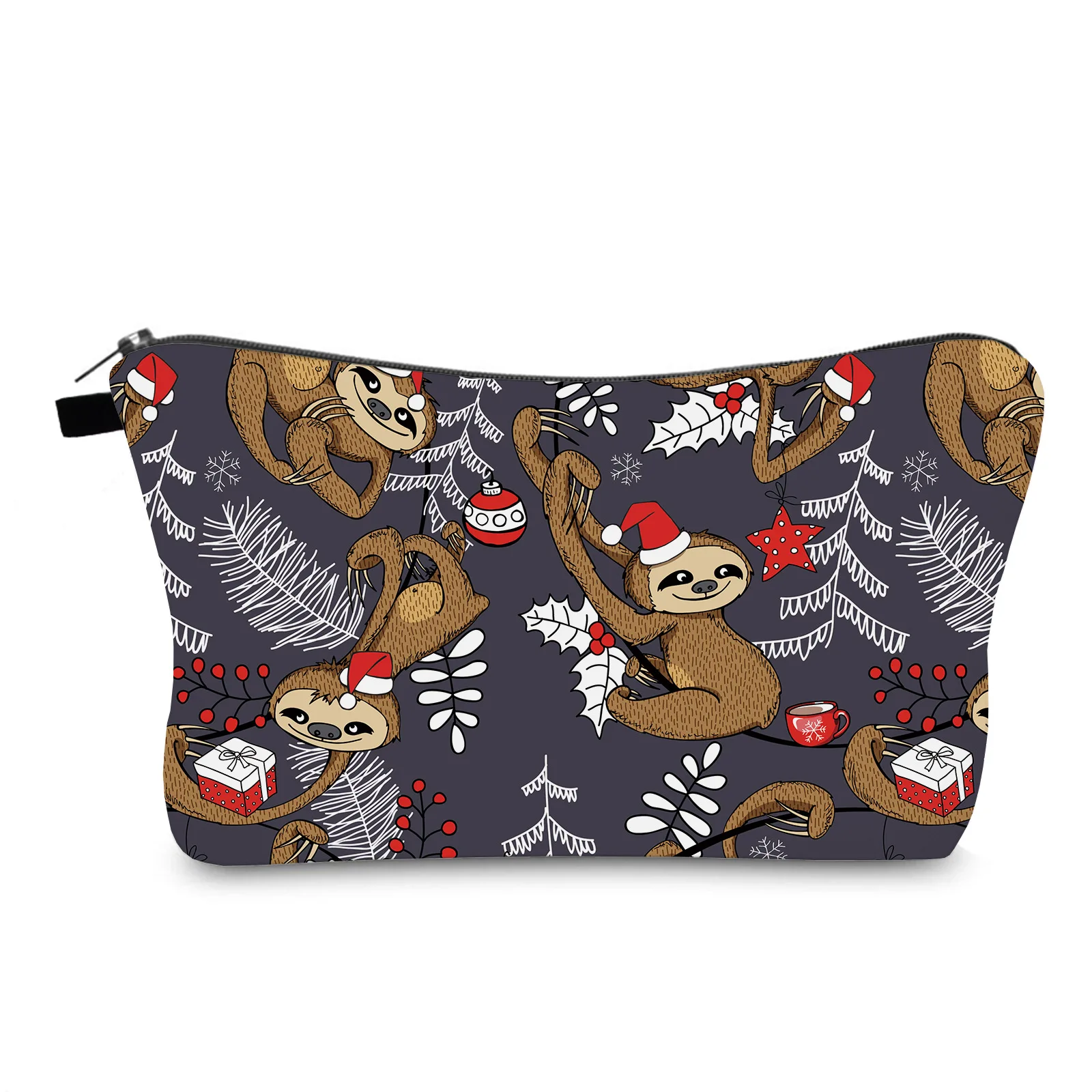 Makeup Bag Sloth Cartoon Cosmetic Bag Vintage Floral Makeup Pouch Cute Bag Make Up Storage Gift for Mom Vintage