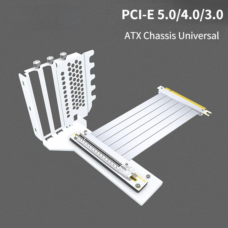 

Phanteks PCI Express 5.0 4.0 3.0 Extension Cable PCIe 16X Riser White Case Universal 7 PCI VGA Vertical GPU RTX4090 Card Bracket