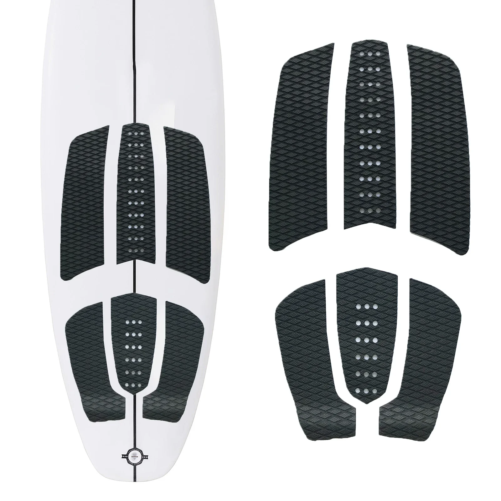 Surfing Traction Pads 6 Piece Dot Cross Stripes Cozy Premium EVA with Grip Surfboard 3M Back Glue Foot Pads Bodyboard Have Fun