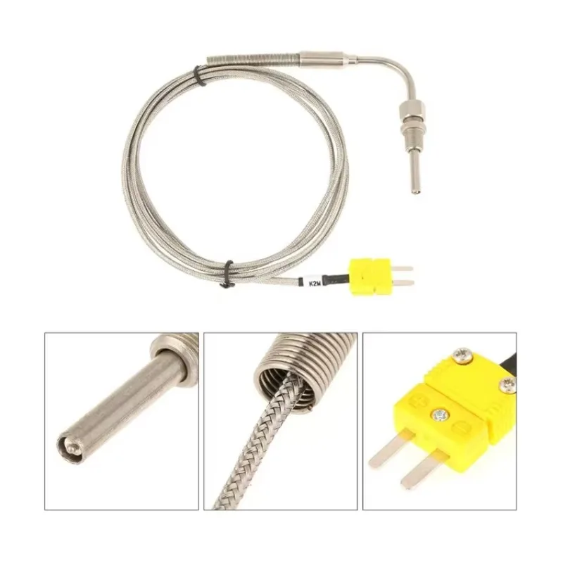 Flexible Shielded Wire l Shape Industrial Temperature Sensor Thermocouple K-type Probe