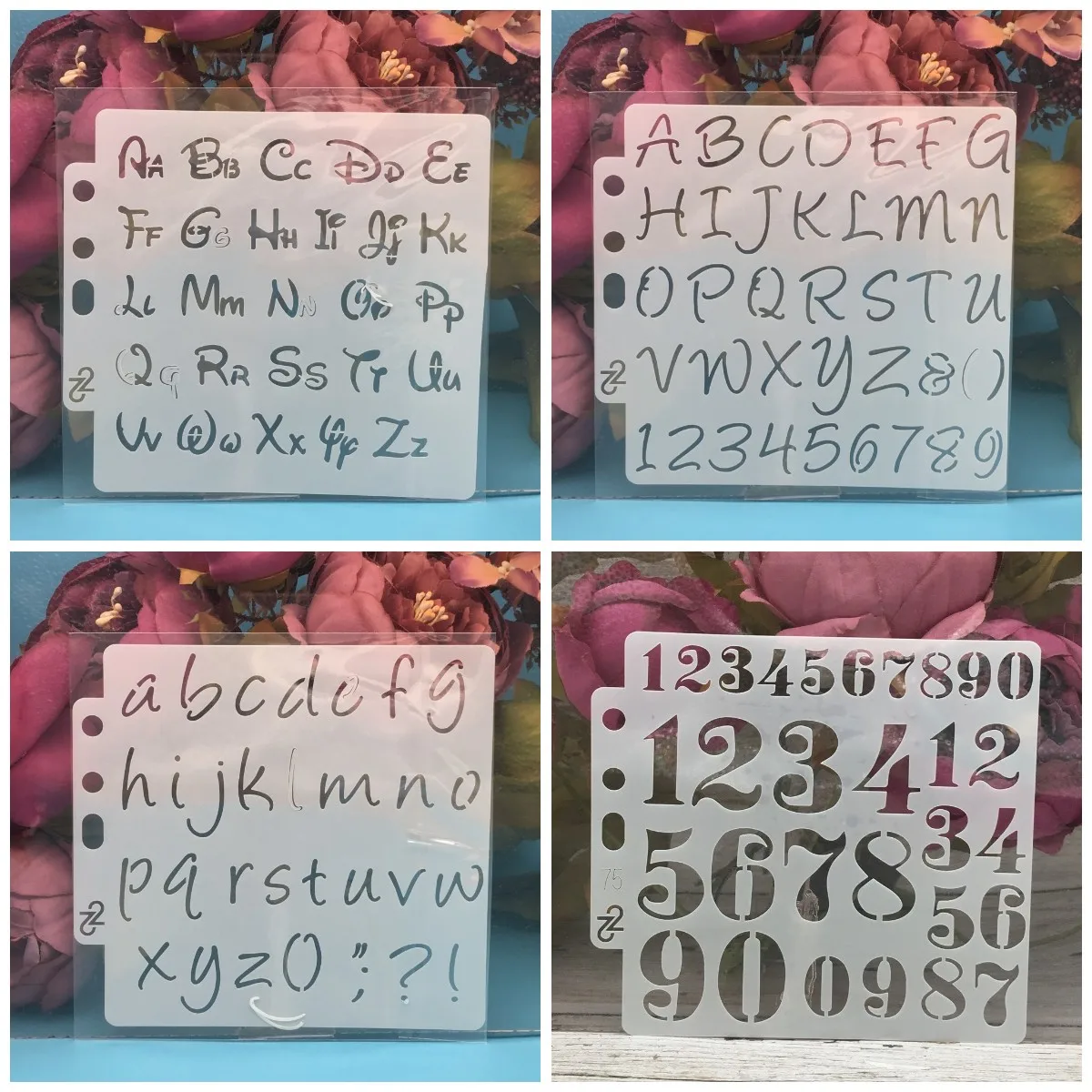 4Pcs/Set 13cm Alphabet Letters Number DIY Layering Stencils Painting Scrapbook Coloring Embossing Album Decorative Template