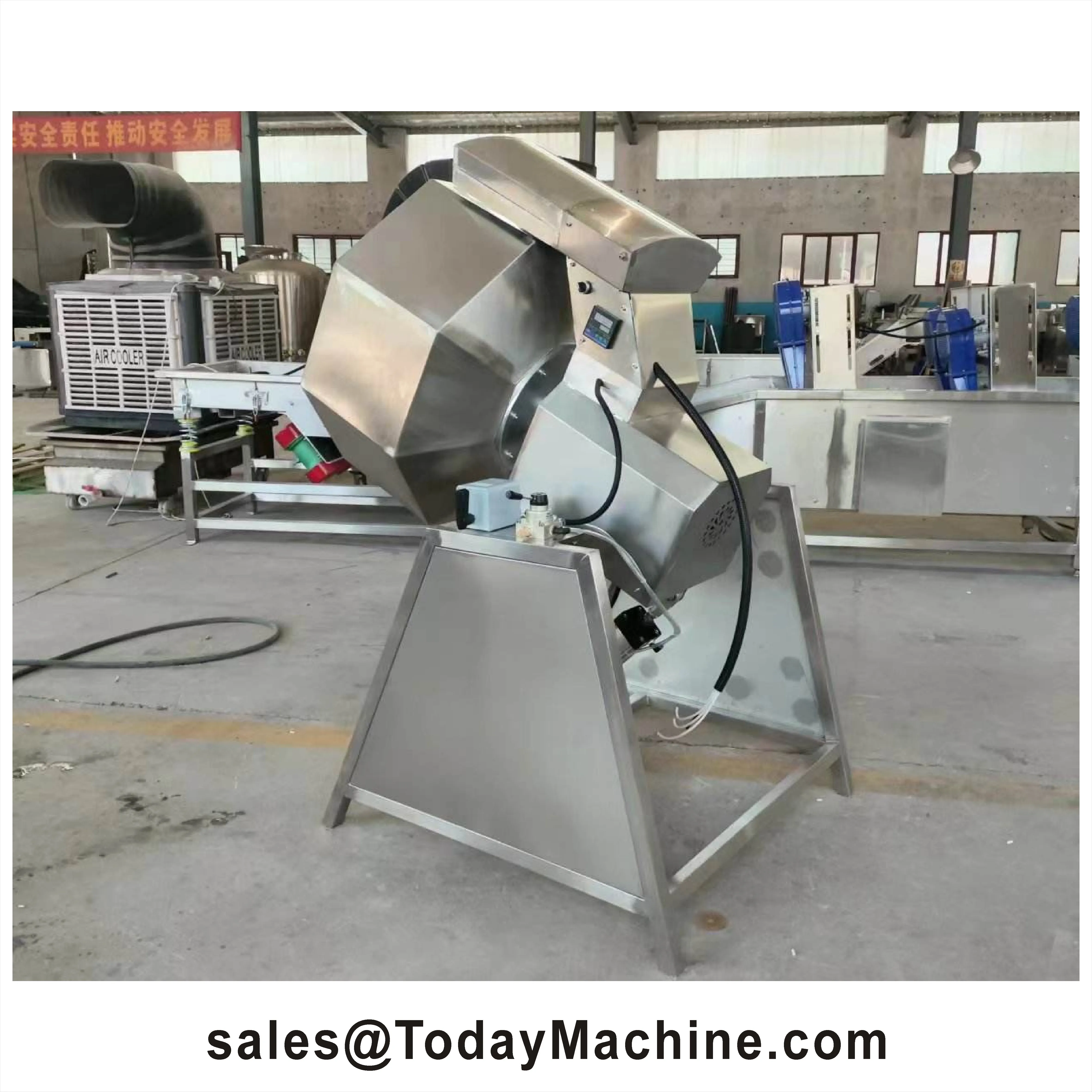 Food Grade Octagonal Drum Peanut Seasoning Mixer Low Noise Design for Snack Chips Flavor Coating