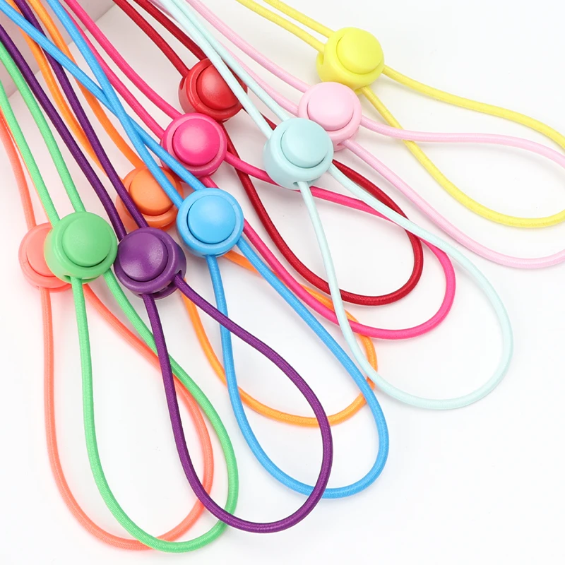 men and women No Tie Shoe laces spring button up Elastic shoelaces Shoe accessories sneakers classics Solid color shoelace
