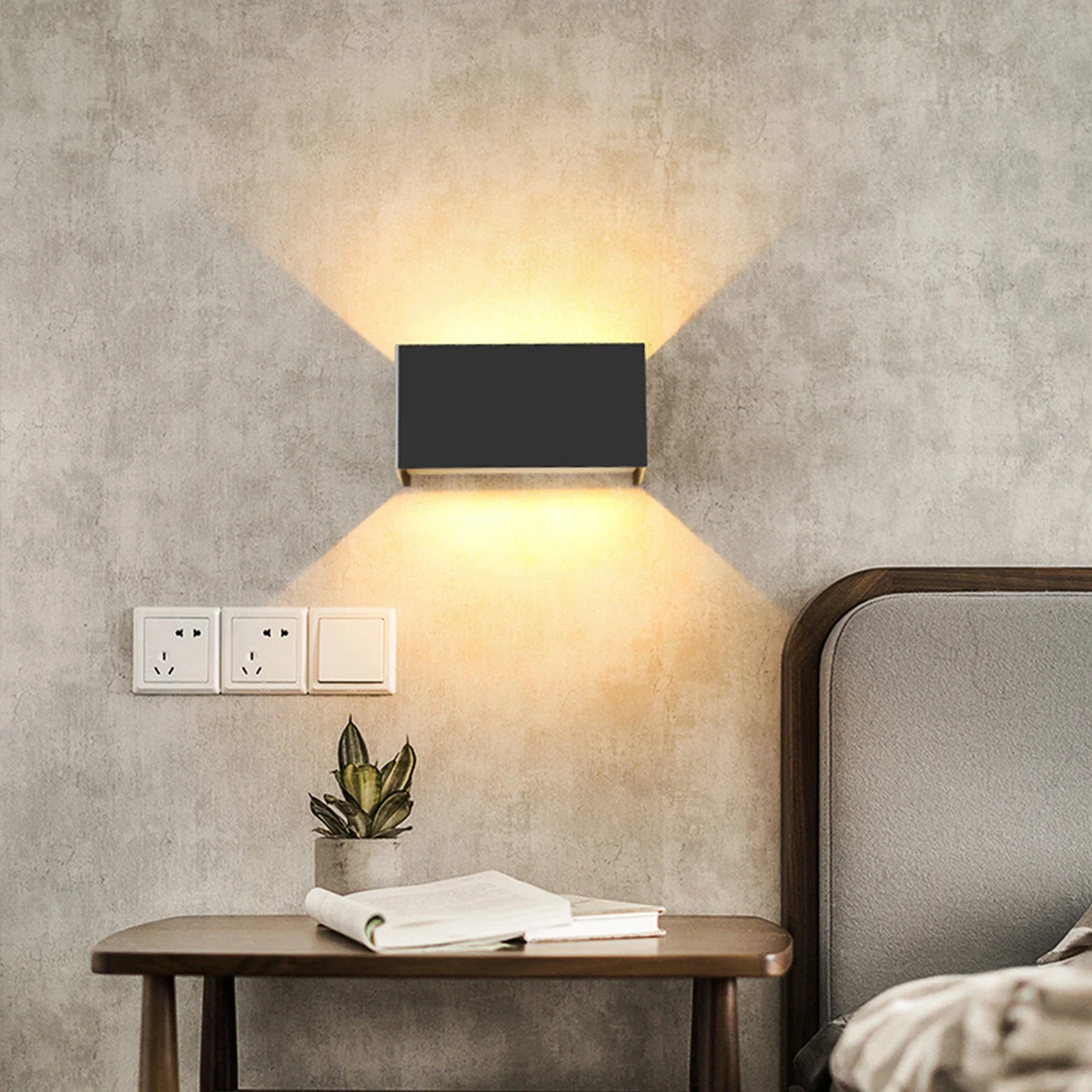 12W/24W Nordic Modern LED Wall Light IP65 Waterproof Sconce for Indoor Outdoor Living Room Porch Bedroom