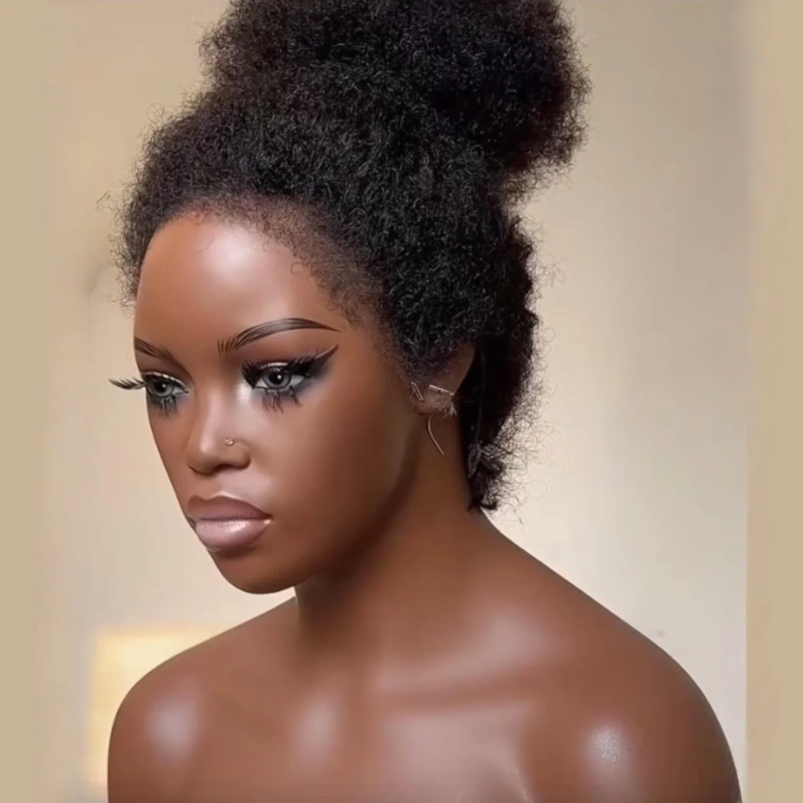 طويل 26 بوصة 180 الكثافة ياكي لينة الطبيعية أسود غريب مستقيم قبل قطعها غلويليس الاصطناعية 13x4 الدانتيل شعر مستعار أمامي شعر الطفل يوميا #1