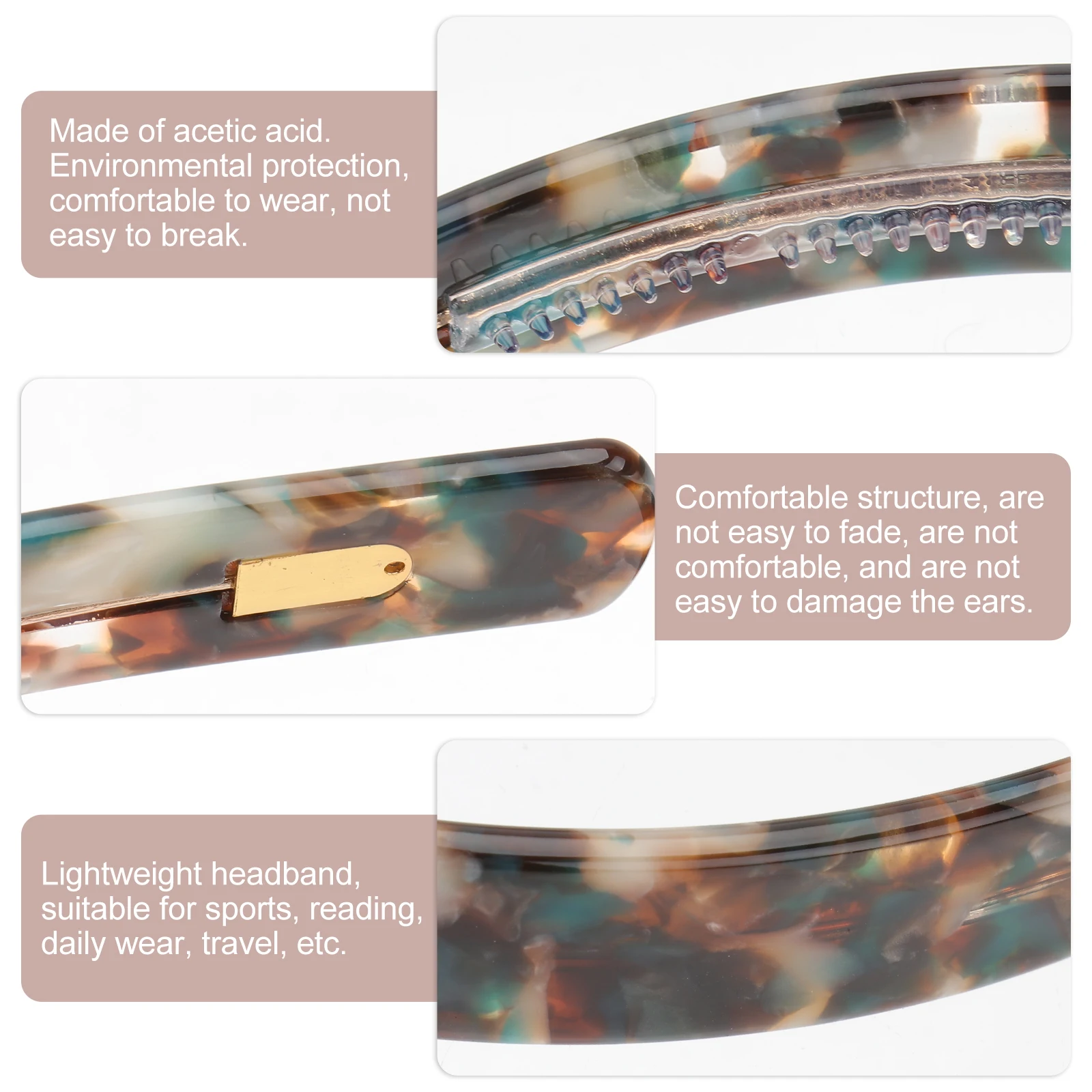 

1pc Hairband Accessories Face Washing Non Slip Headband Elastic Baby Tortoise Shell Decorative Party Sports Daily Use