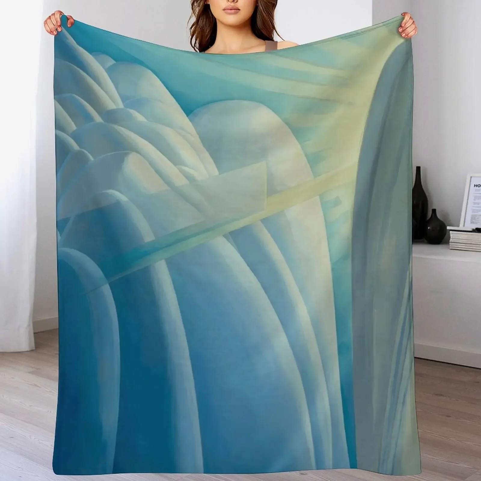 A Fantasy by Lawren Harris Throw Blanket Luxury Flannel Decorative Sofas Blankets