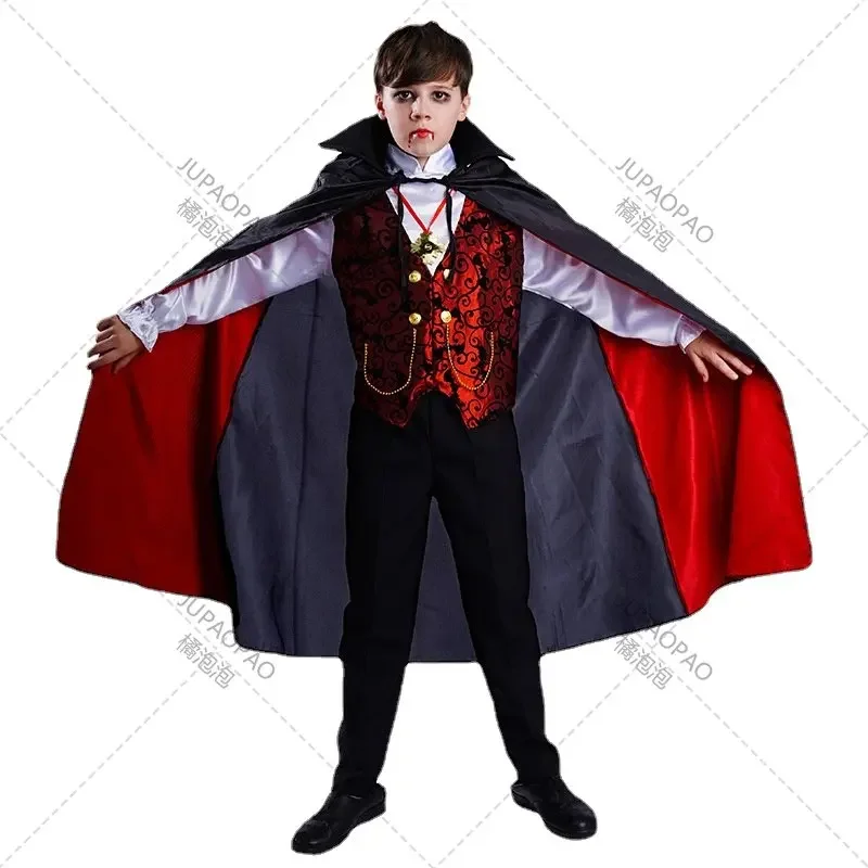 Little Boy Halloween Vampire Party Costume Boy Vampire Role Playing Stage Costume Cosplay Halloween Online Live Performance