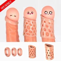 5PCS Penis Eichel Ringe Vorhaut Korrektur Männliche Keuschheit Gerät Penis Ring Verzögerung Ejakulation Sex Spielzeug für Männer Cock Ring käfig