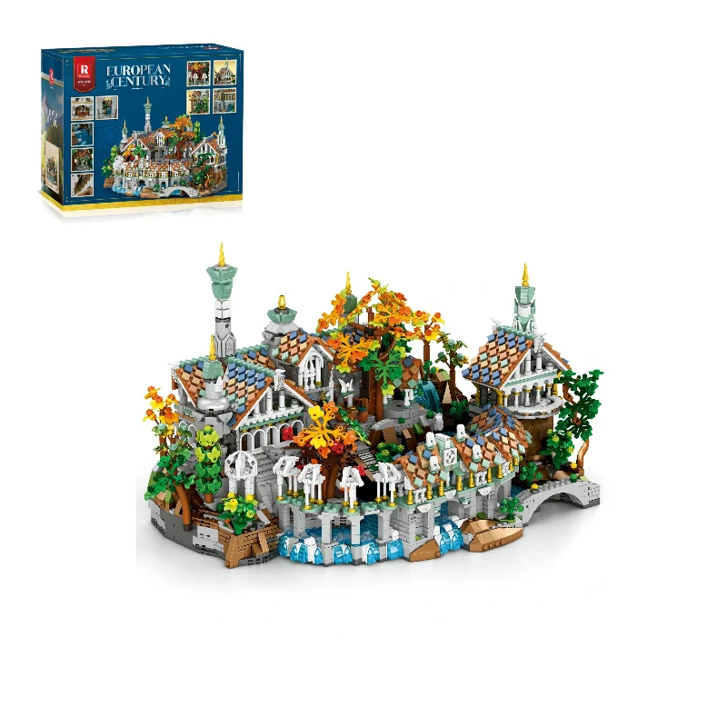 4406PCS MOC Film Ringen Rivendell Middeleeuws Kasteel Bouwstenen Street View Modulaire Architectuur Model Bricks Speelgoed Volwassenen Gift