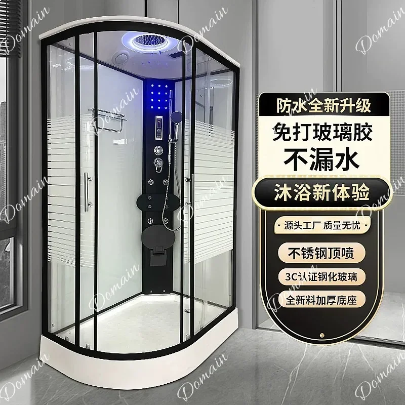 BJ Shower Enclosure Curved Corner Bathroom Wet Dry Separation Walk-in Shower Room