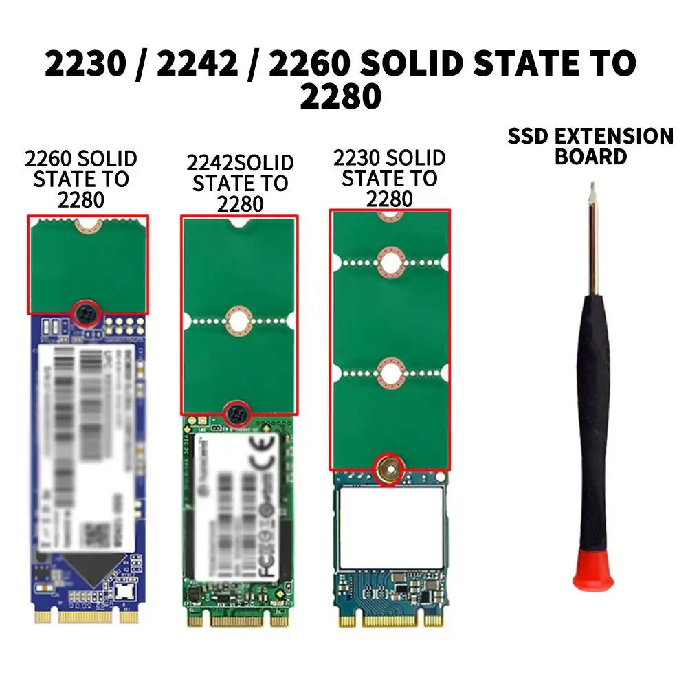 1pcs NGFF M.2 SSD State Drive 2242 To 2280 2230 To 2280 Riser Card/extension Board For Desktop Motherboards Laptops