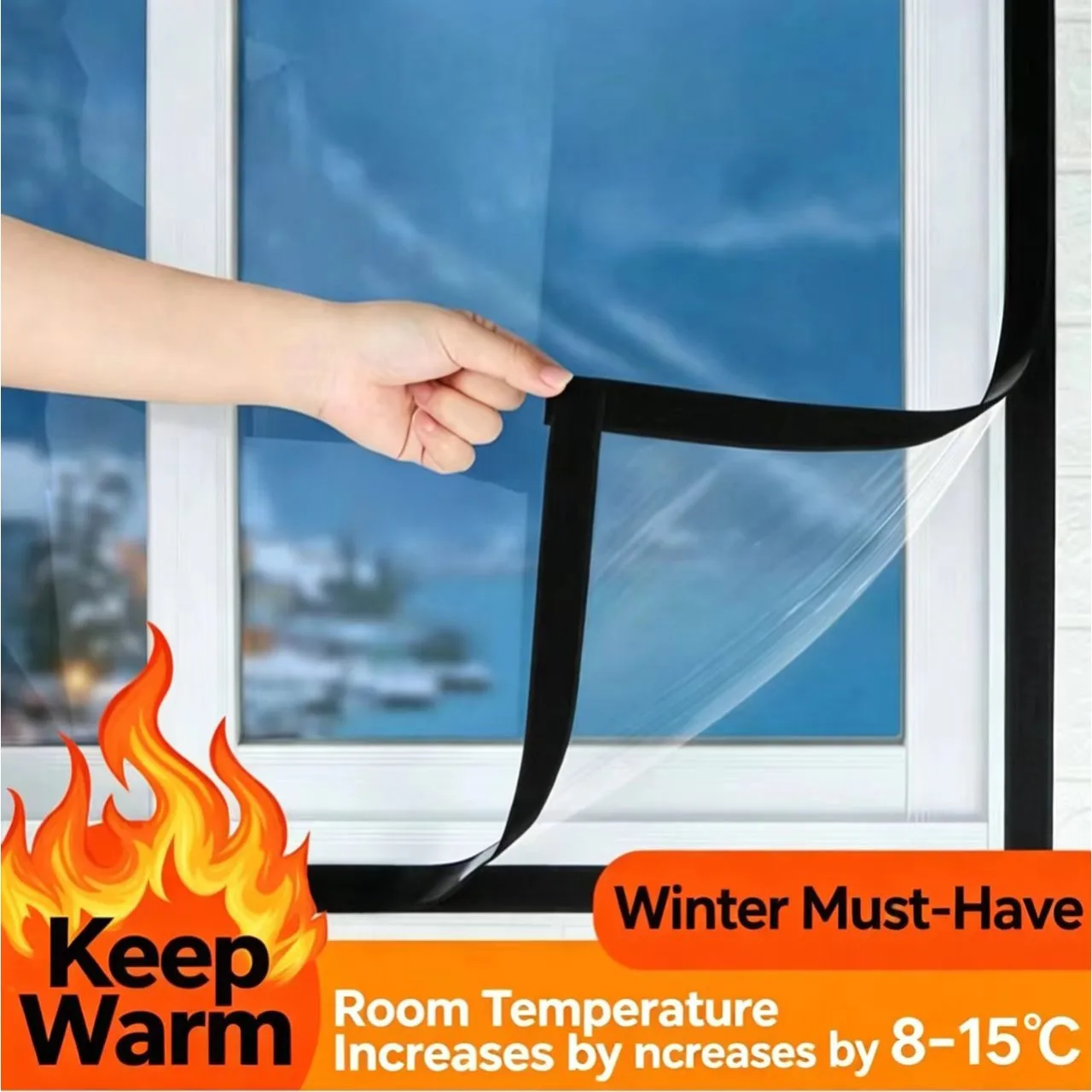 Windowsealingwindproofand Thermalinsulationfilmwintercoldproof Plasticclothdust-proofand Thermalinsulation Windproof Window Film