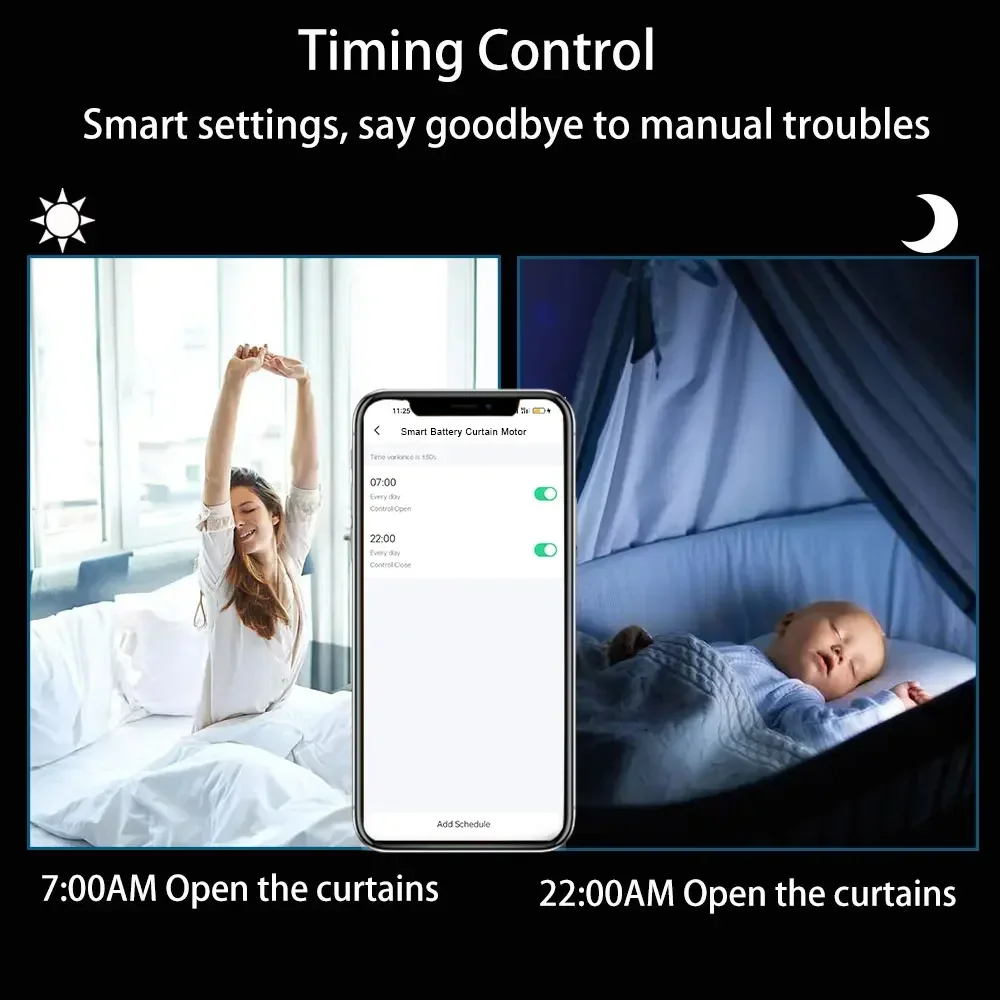 Tuya Wifi/Zigbee Smart Electric Curtain Shutter Motor with RF Remote 22.5CM Size APP Control Alexa Google Assistant SmartThings