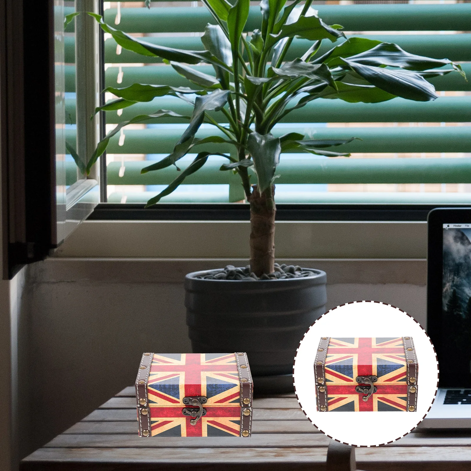 

Retro Style Wooden Storage Box Medium Size for Jewelry Collection Home Decorative Organizer Gift Box for Women