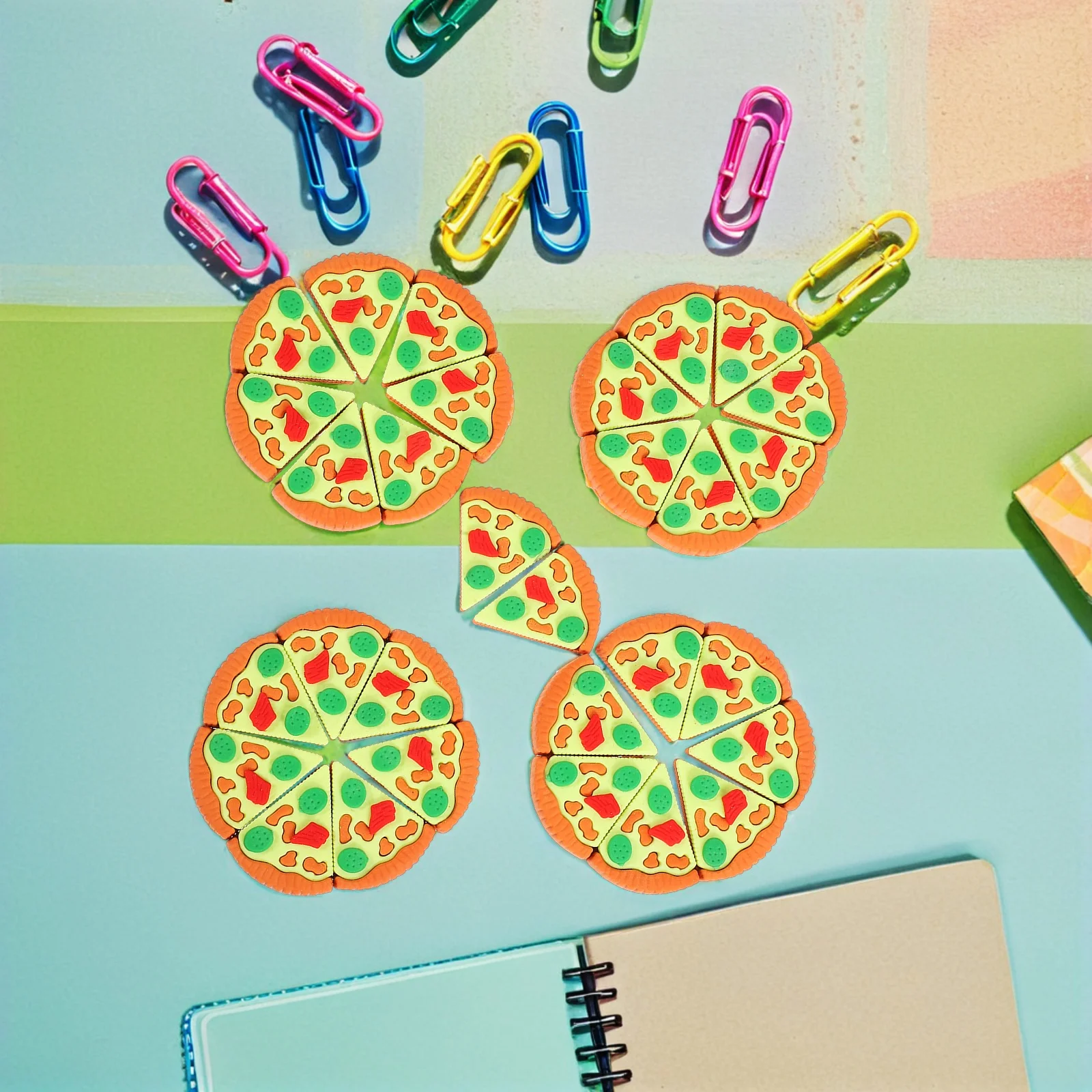 

30Pcs Triangle Pizza Erasers for Cute Mini Erasers Bulk Prizes School Supplies Classroom Rewards Party Favors