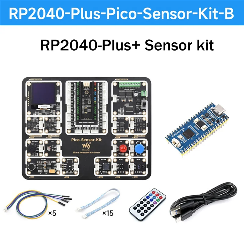 for RP2040-Plus Expansion Board+Sensor Modules Kit for Pico Series Motherboards