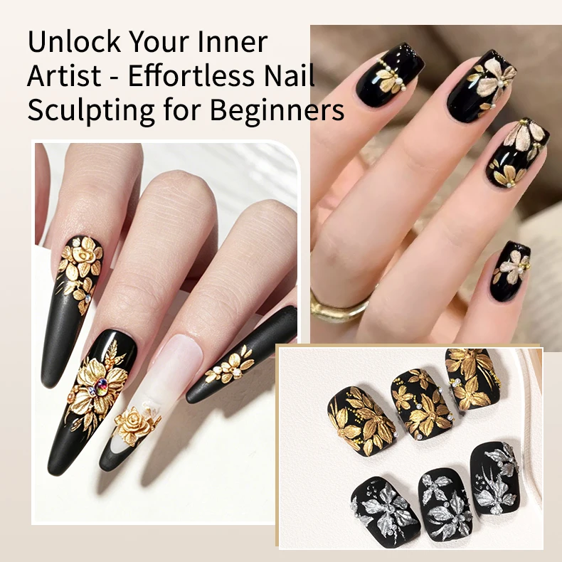 RSNAIL 3D Metall-Prägegel Ohne Abwischen Modellier-Gel Ohne Überlack Gold Silber Textur-Gel für Nagelkunst-Dekoration 5g – Detail 8