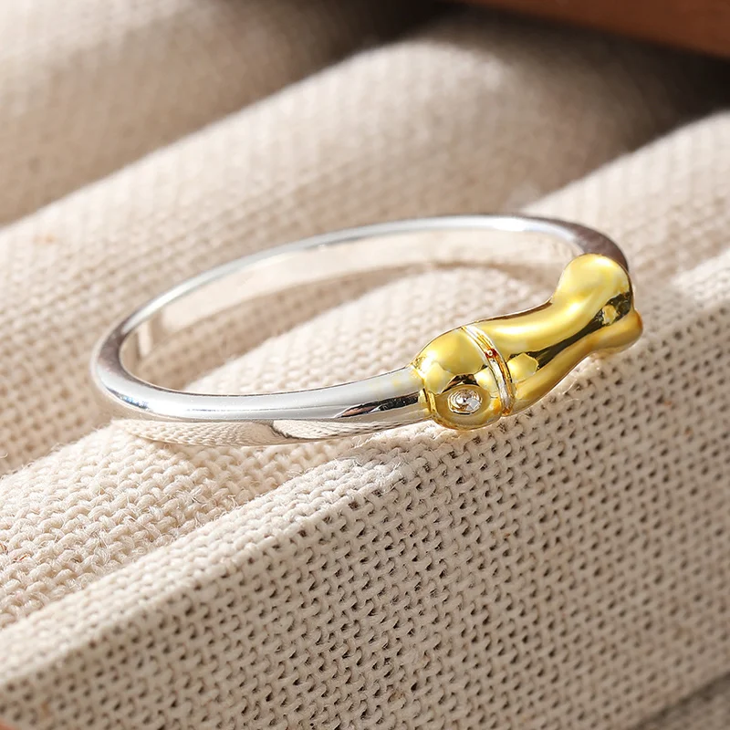 Simple Funny Style Two Tone Fish Head Shaped Ring Women's Cute Style Metal Ring Daily Commuting Dating Party Vacation Accessory
