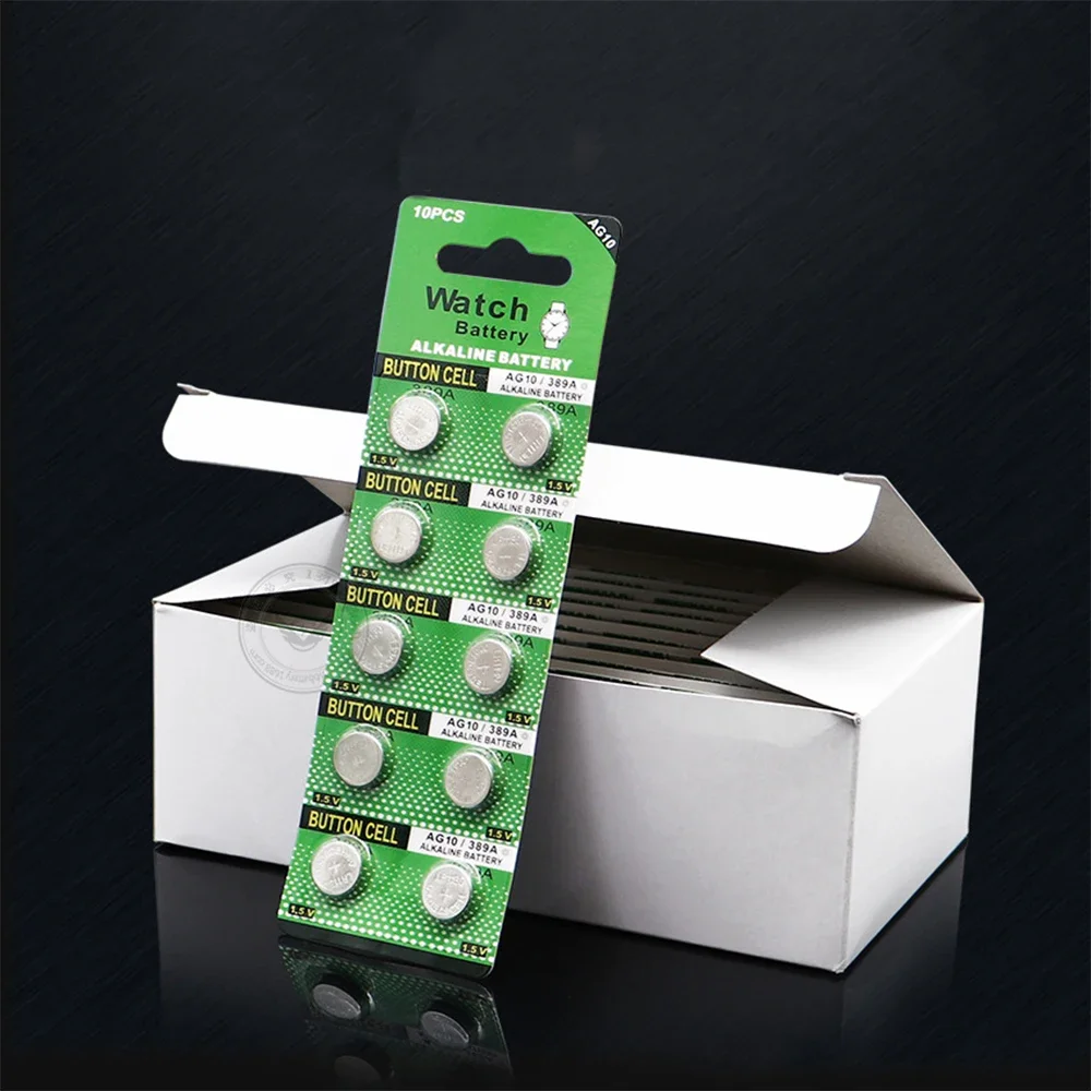 30PCS AG10 LR54 Alkaline Button Batteries1.55V SR54 389 189 SR54 389 189 LR1130 SR1130 SR1130SW Cell Coin for Watch Toys Remote