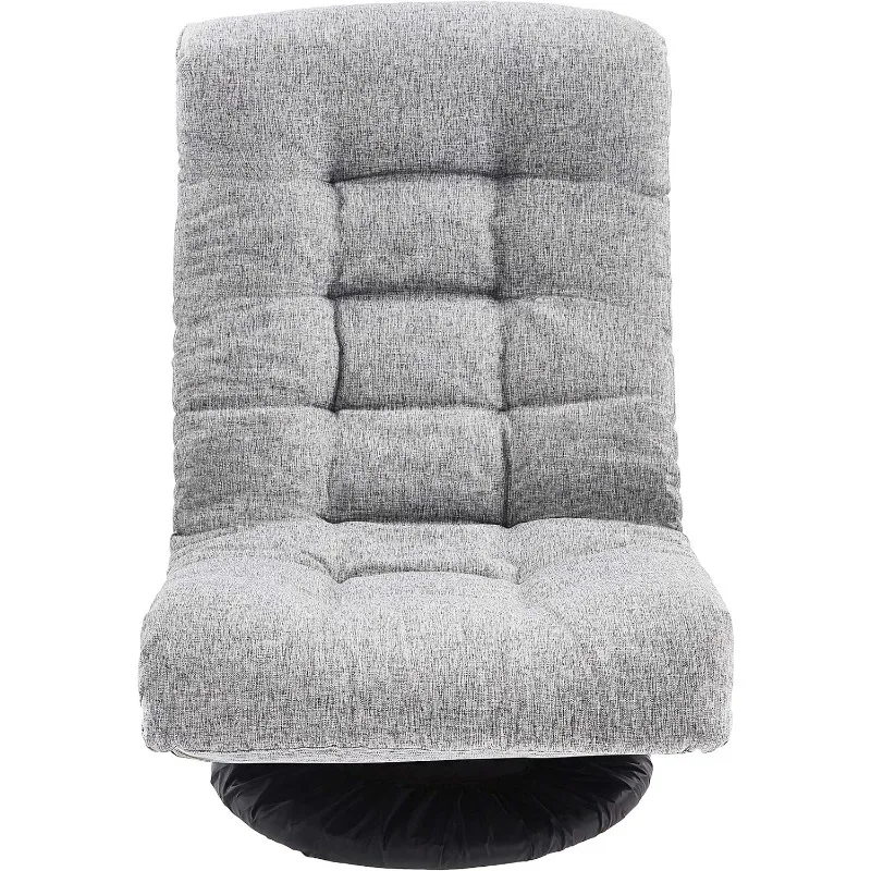 Swivel Foam Lounge Chair with Headrest, Adjustable, Multiple adjustable positions; sized for small adults, or teenagers, Grey