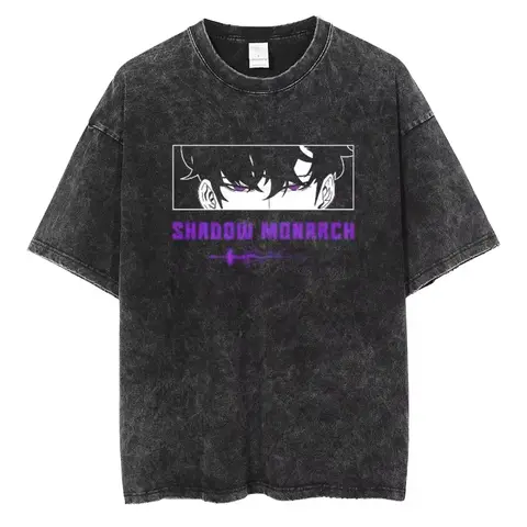 2025 हॉट एनीमे सोलो लेवलिंग सुंग जिन वू ग्राफिक टी शर्ट पुरुषों के लिए मंगा विंटेज टी-शर्ट कैज़ुअल कॉटन टी-शर्ट हाराजुकु पुरुष टॉप 10 best sales एनीमे पोलो - №5