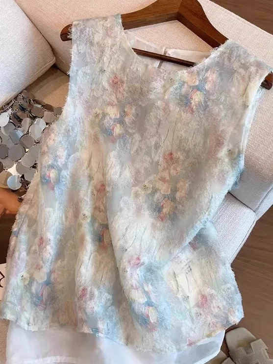 Retro Sweet Svel Vest Women's Summer Design Slimming Fairy T Versatile irt Young Looking Small ence Vest