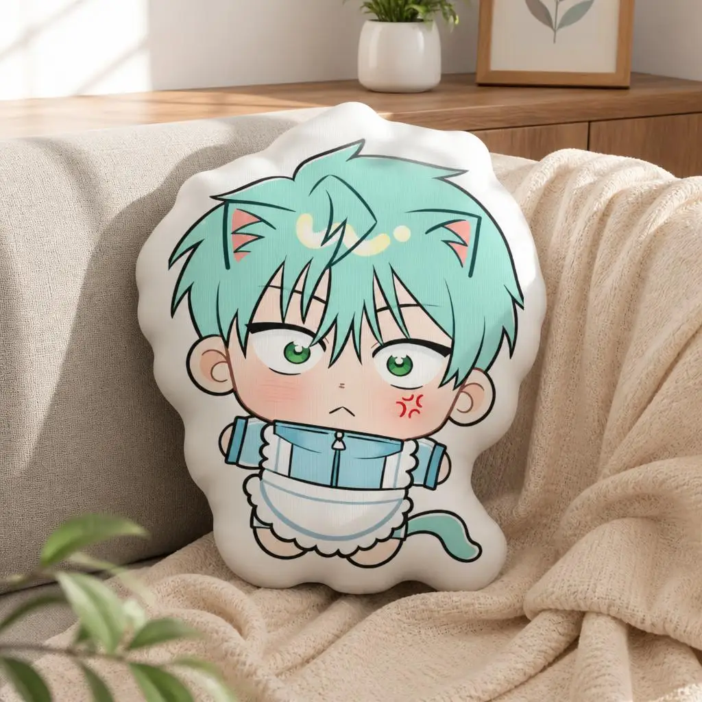 Aliens Stages Till Chibi Maid Kawaii Anime Plush Pillow Cushion Irregular Stuffed Throw Pillow Home Decor Gift Sofa Bed Couch