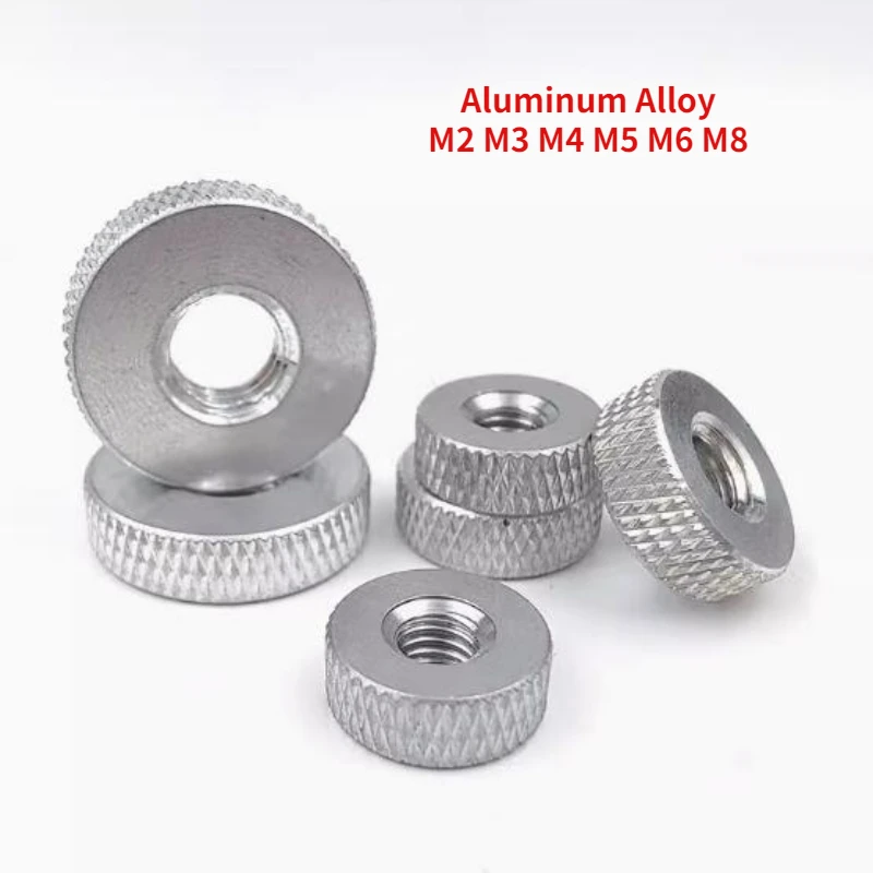 10/20pcs 6061 Aluminum Alloy Mesh Roller Flower Hand Twisted Nut M2 M3 M4 M5 M6 M8 Flat Head Roller Flower Adjustment Nut