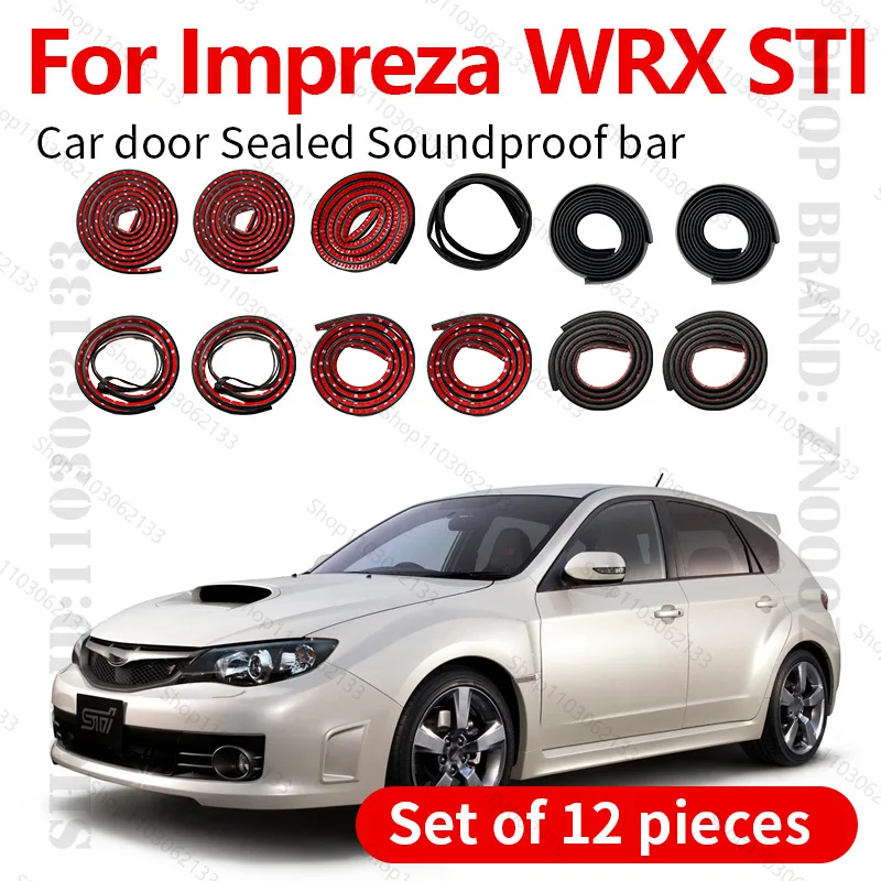 

For Subaru Impreza WRX STI GVB Car Door Seal Strip Rubber Double Layer Sealing Protector Soundproof Strip Seal Strip 12PCS Set