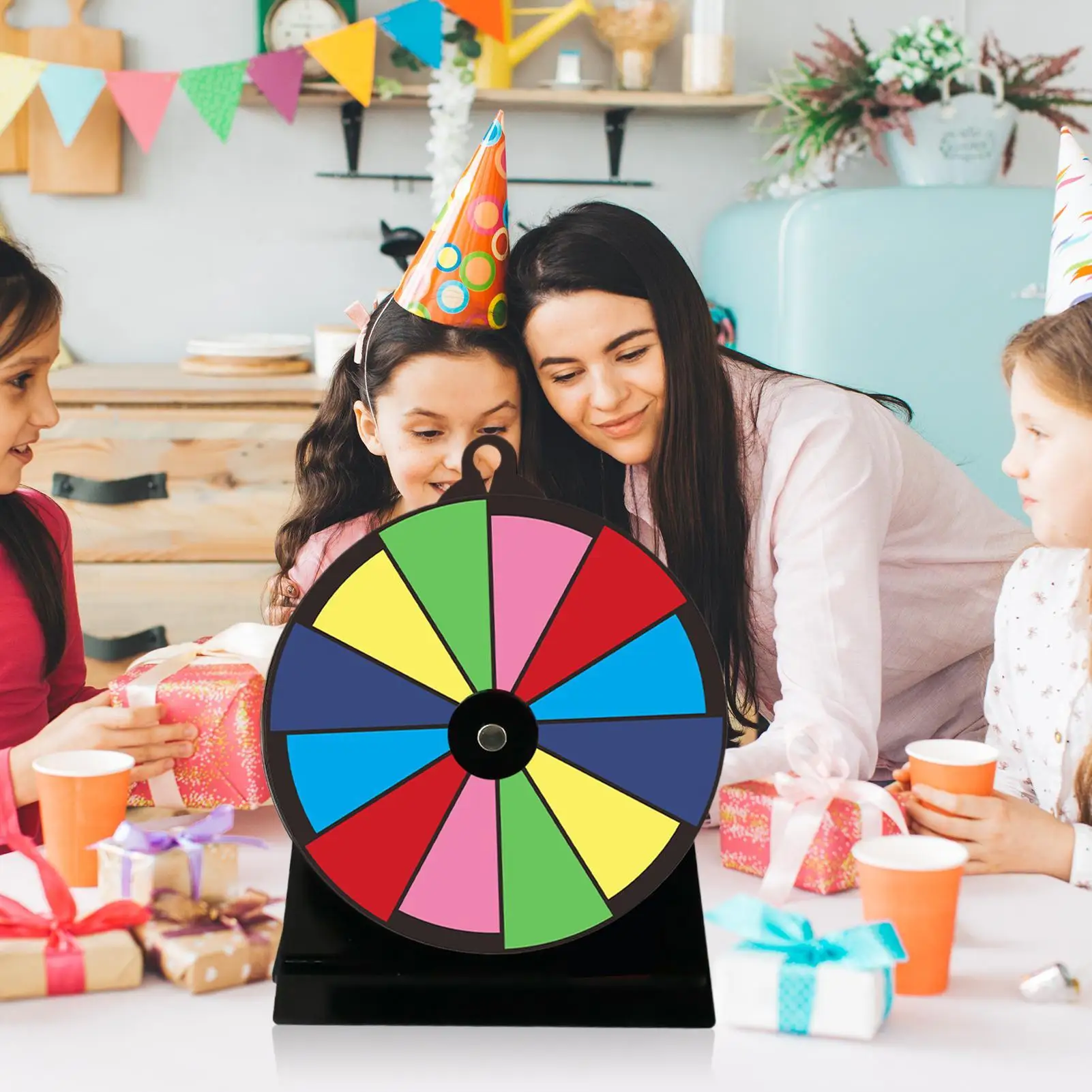 

Колесо игрового приза, вращающееся колесо с подставкой, многоразовый настольный проигрыватель для торговых шоу, карнавала, мероприятия по подбору средств