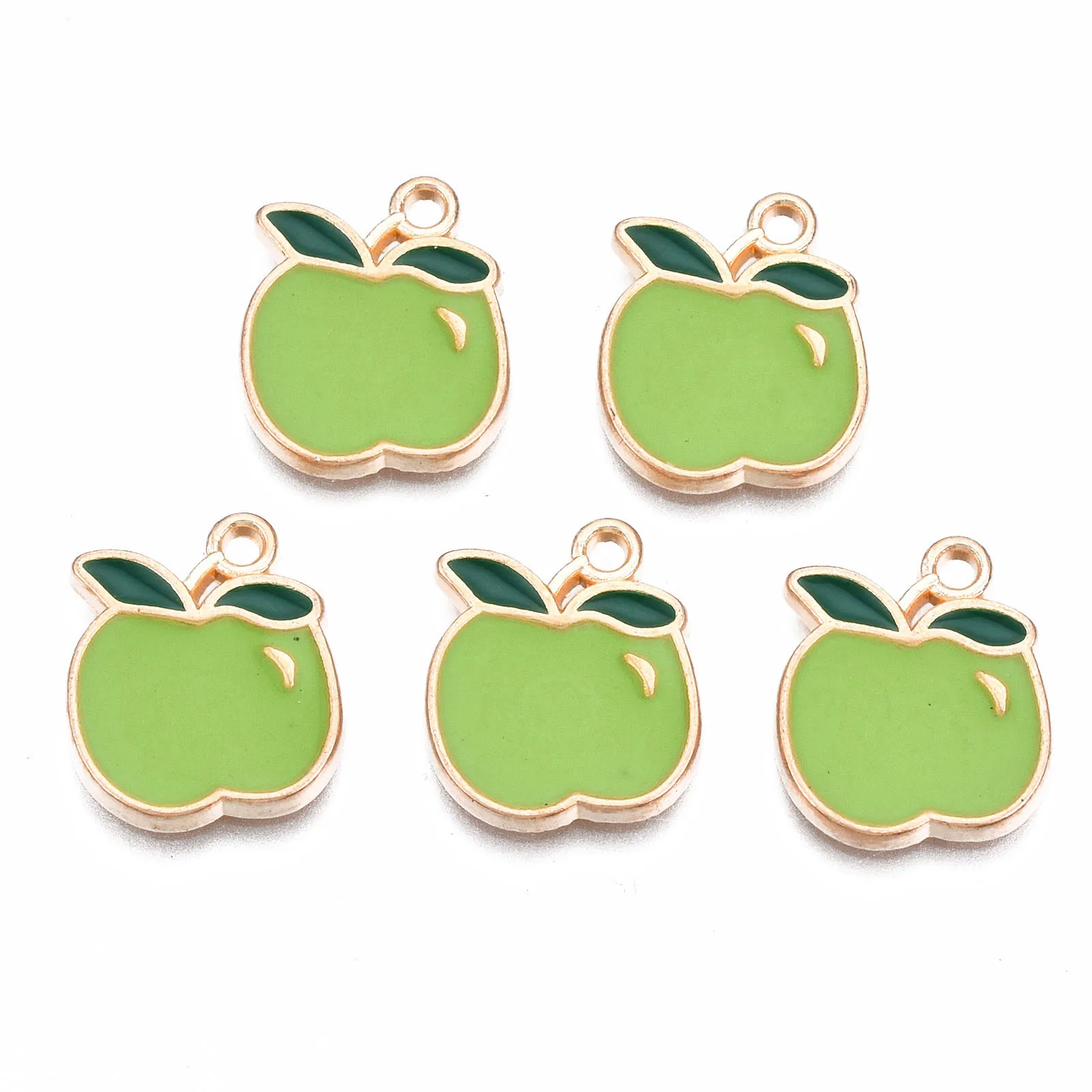 100Pcs Alloy Enamel Pendants Cute Fruit Charm Strawberry Orange Pendants DIY Jewelry Making Necklace Earring Bracelet Accessorie