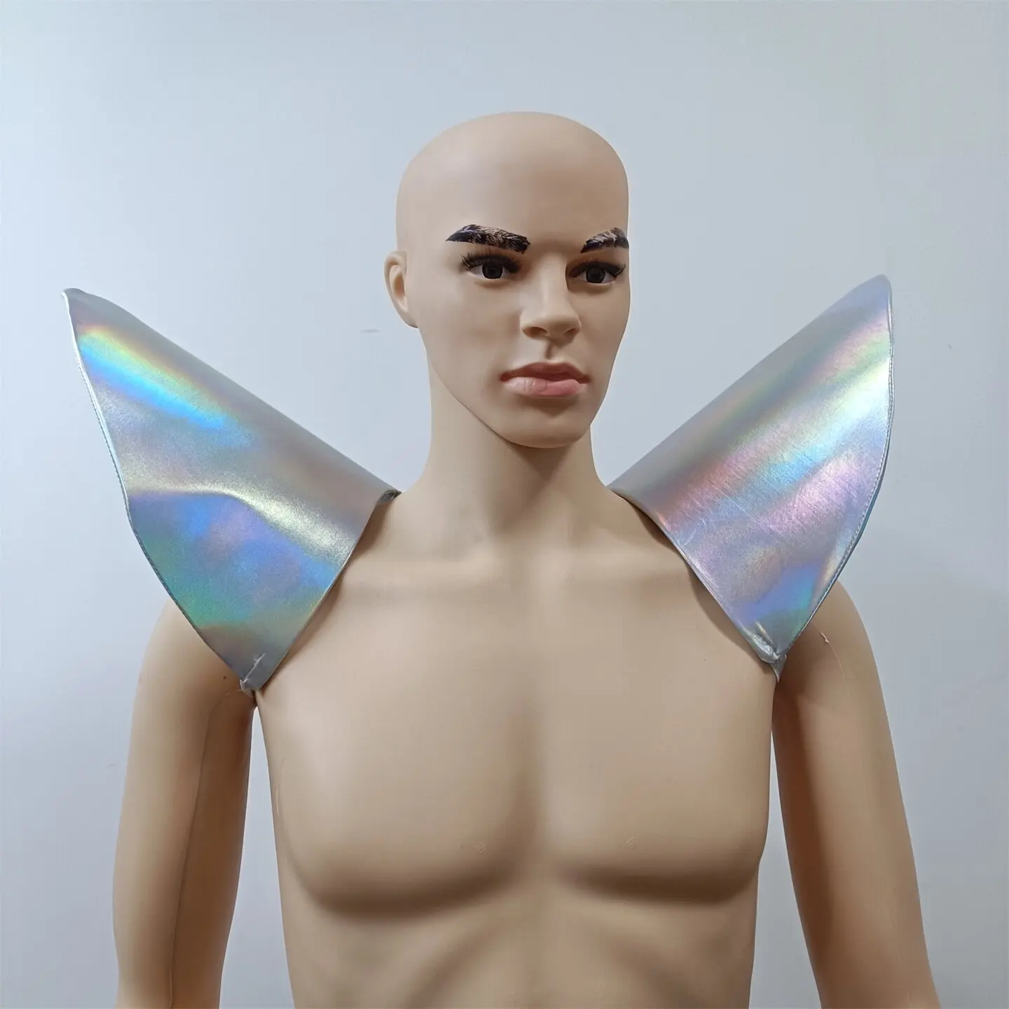 Silver Red Laser Fly Shoulder Pads Armor Vest Unisex Stage Accessories Male Women Singer Halloween Party Performance Costume