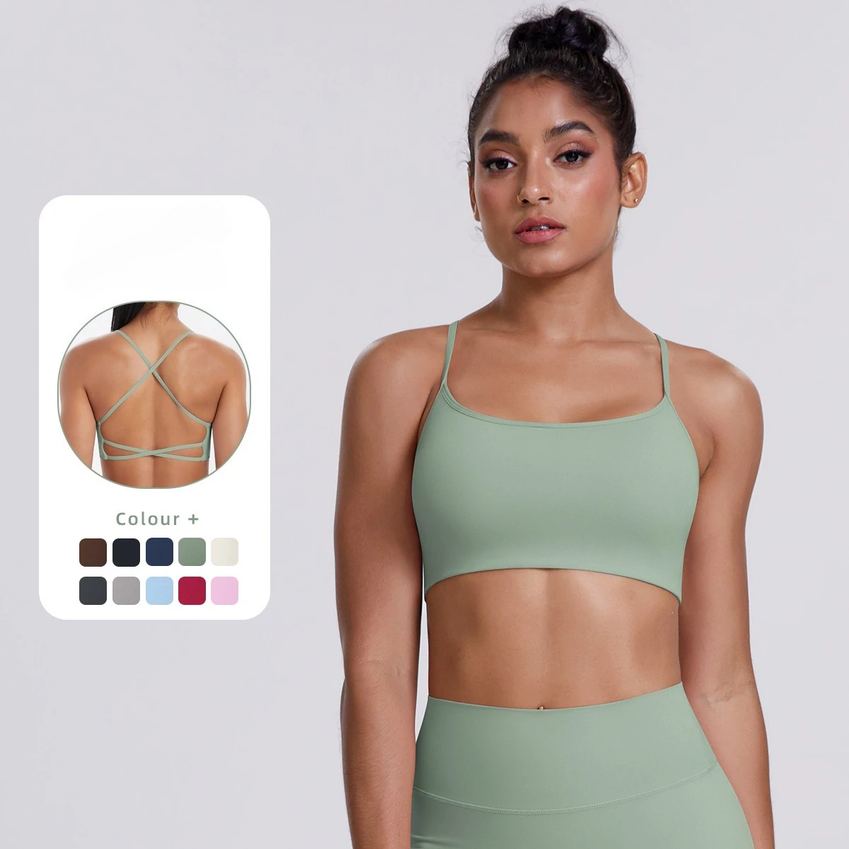 النساء اليوغا الصدرية اللياقة البدنية المحاصيل الأعلى للصدمات حمالات الصدر الرياضية بلون النايلون اليوغا الصدرية رياضة المحاصيل القمم المرأة تنفس الرياضة #1