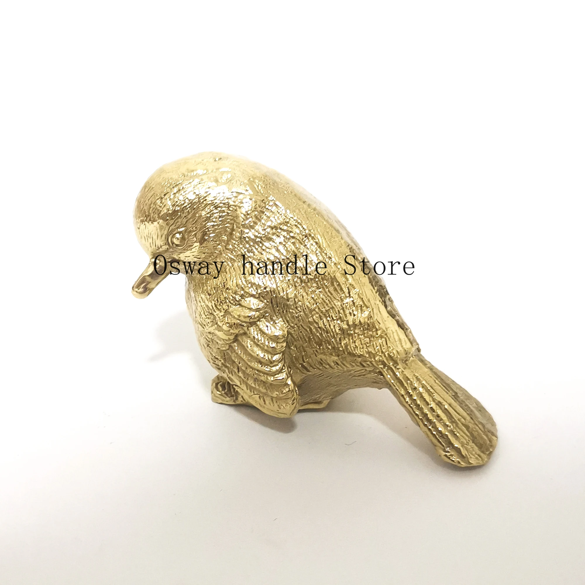 Creative Solid Brass Furniture Handles Cute Bird Shaped Drawer Knobs for Children's Room Wardrobe Pulls Kitchen Cabinet Hardware
