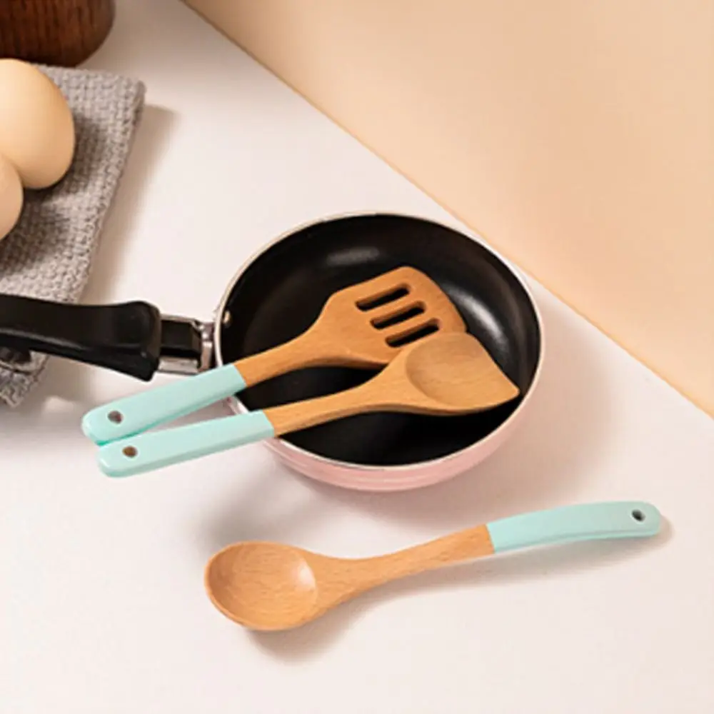 Gift Solid Wood Mini Wooden Spatula Food Spoon Cooking Spatula Wooden Spoon 17CM Natural Children Kitchenware Kid