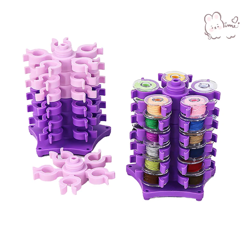 Bobine da cucito Torre Clip di stoccaggio Supporto per bobina da 30 fili Supporto in plastica Morsetti Organizzatore Macchina da cucire Strumento per ricamo fai da te