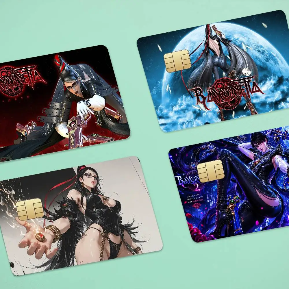 GAME B-Bayonetta 1 Set Of 4 Pcs Matte Film Cover Skin Sticker For Credit Card Bank Debit Bus Card