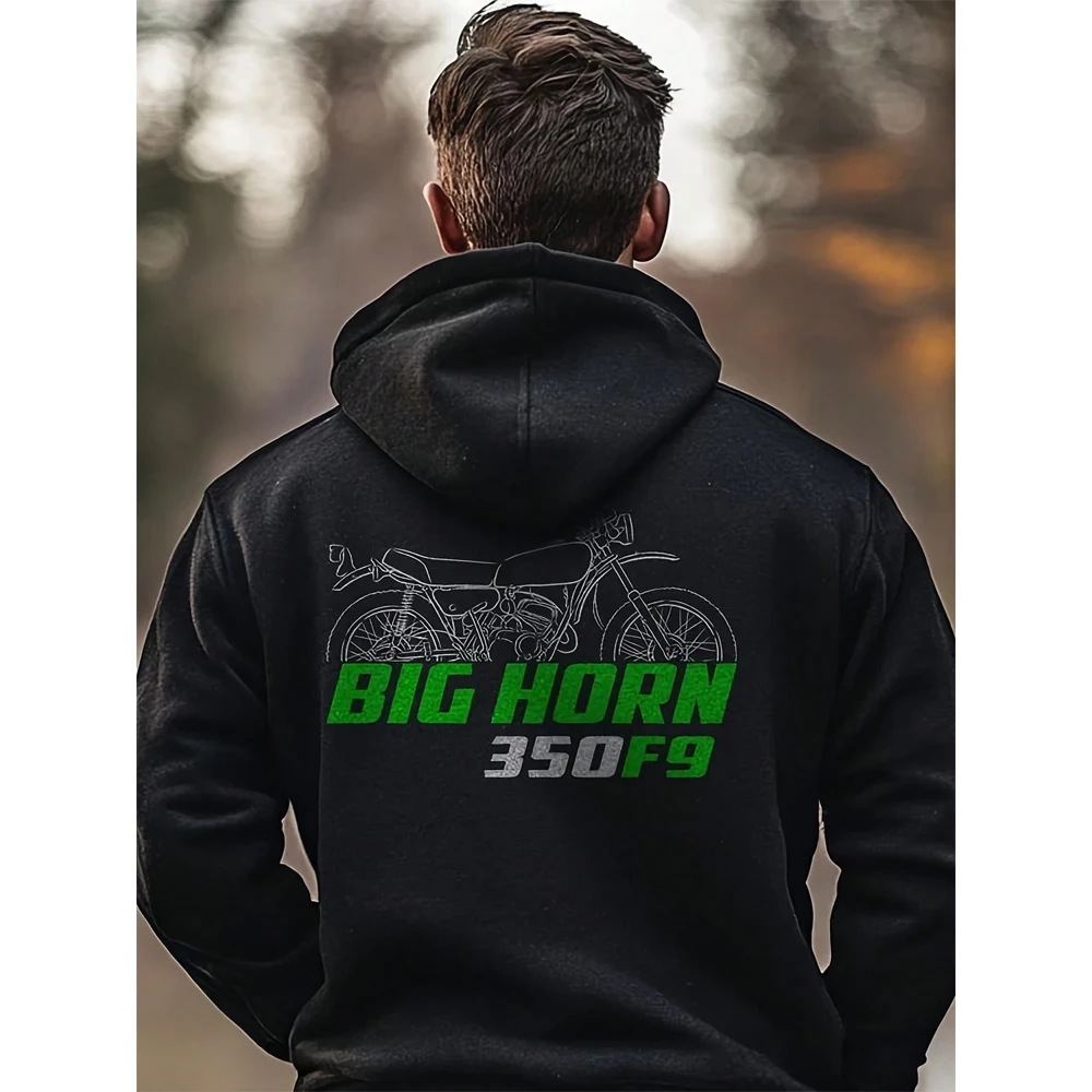 

Kawasaki 350 F9 Big Horn 1972 - 1975 Inspired Mens Hoodie - Motorcycle Winter Loose Sweatshirt For Riders Tracksuit Clothing