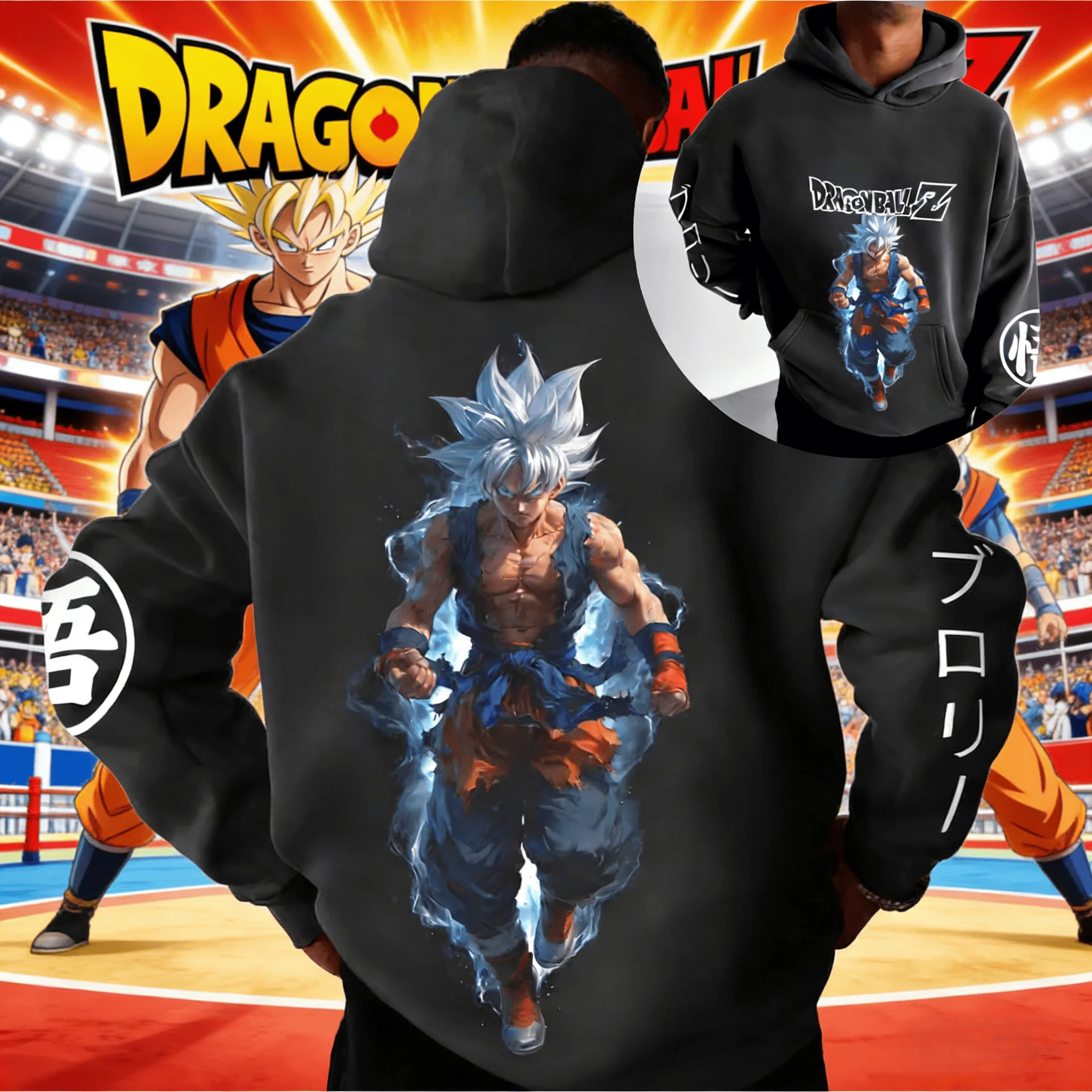 

Худи оверсайз 2026 Dragon Ball в стиле ретро, из чистого хлопка, мужская, с принтом Гоку в режиме Ультра Инстинкт, унисекс, аниме-стритвир