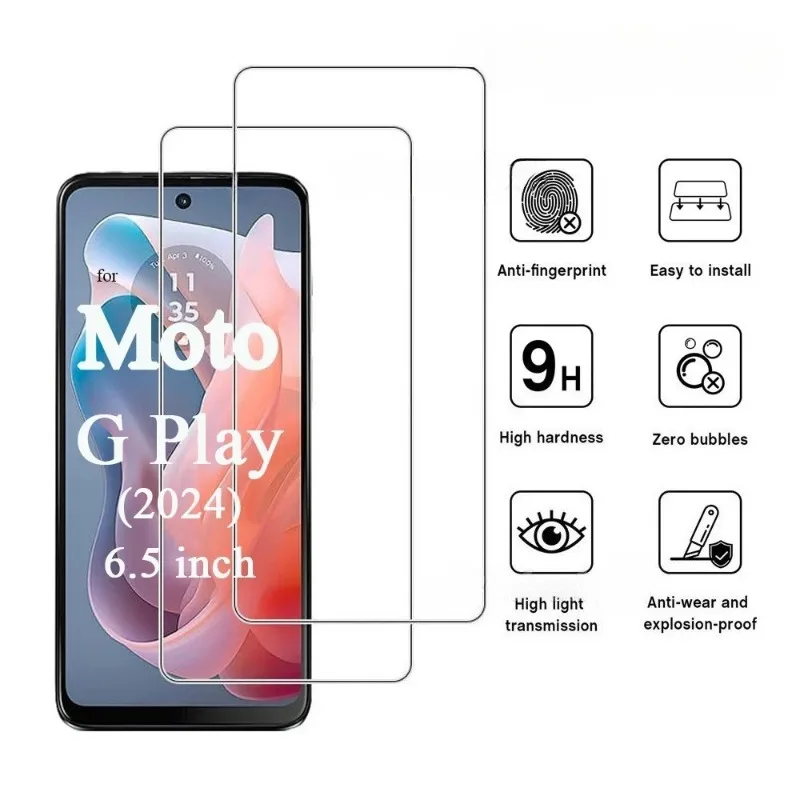 3Pcs For Motorola Moto G Play 2024 G85 G86 G55 G75 G56 G15  Screen Protector Tempered Glass Crystal Mica 9H HD Clear Transparent