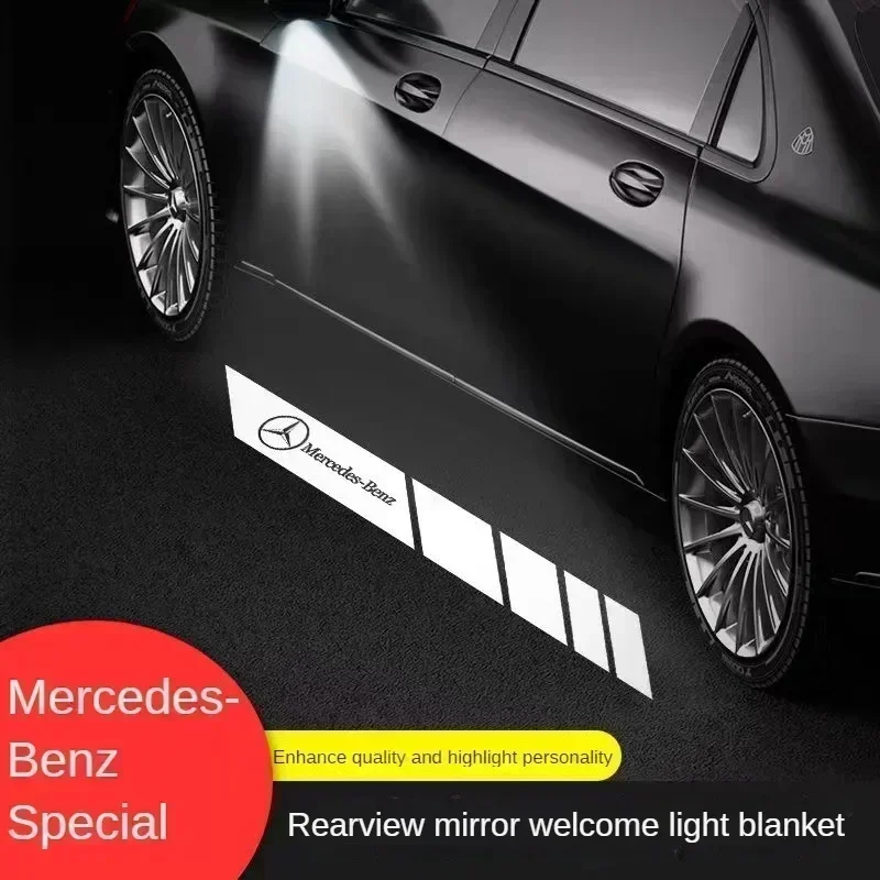 

Автомобильная подсветка с логотипом AMG, светящиеся крылья ангела для Mercedes-Benz C-класса W205, E-класса W213, GT, декоративная подсветка дверей и зеркал заднего вида.
