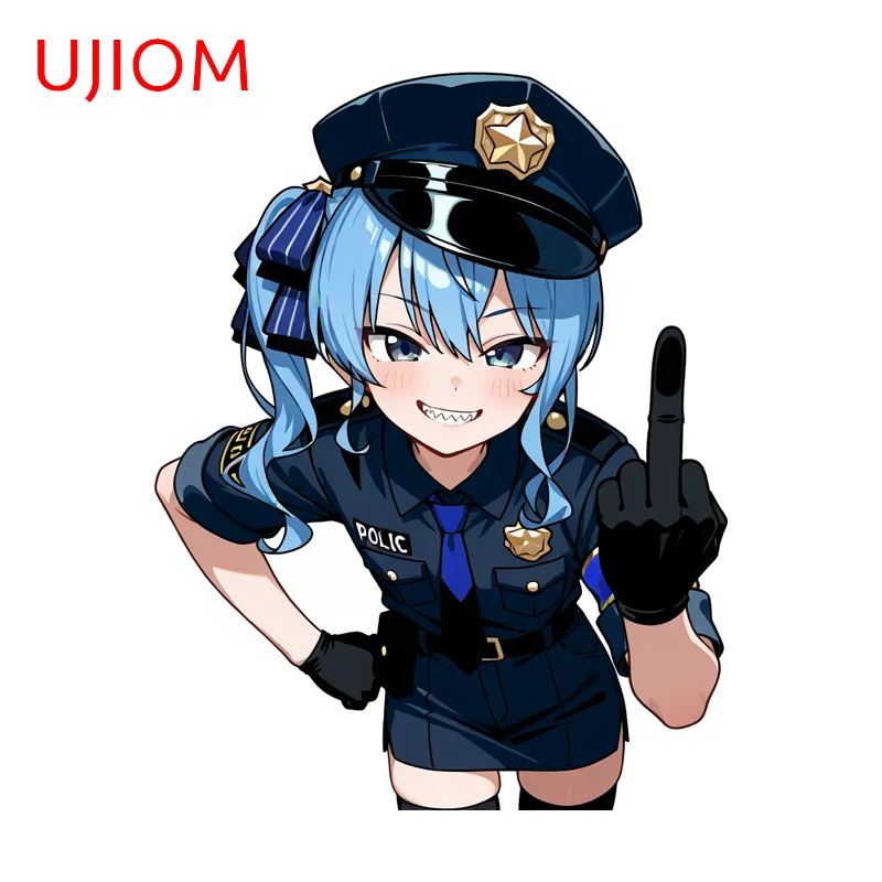 UJIOM Hololive Hoshimachi Suisei Wall Sticker Lovely Cartoon Police Girl Bedroom Decal Delicate Adhesive Room Wallpapers Decor