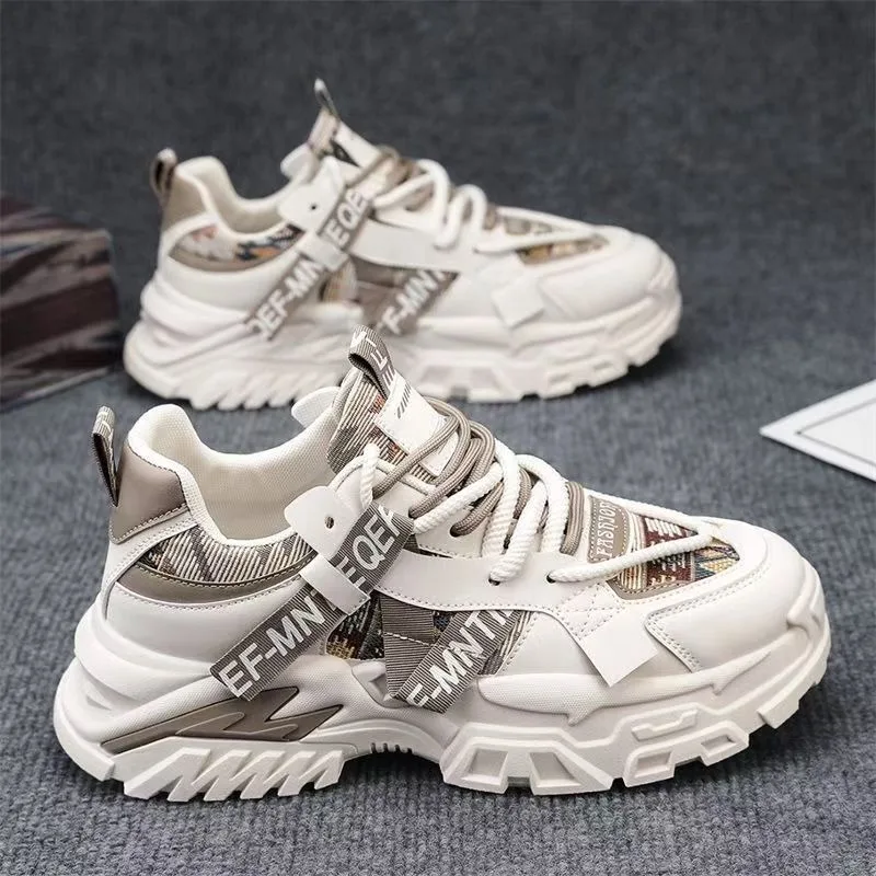 2025 Men High Top Sneakers Platform Lace-up Vulcanized Shoes Trend Men Versatile Comfortable Air-cushion Running Shoes Masculino