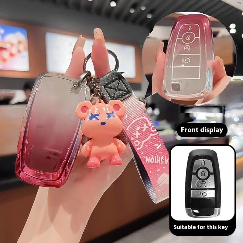 

For Ford F-150 Raptor Explorer Escape Fusion Bronco Sport Edge Lincoln Corsair 3 4 Button Car Remote Key Case Cover Protect Fob