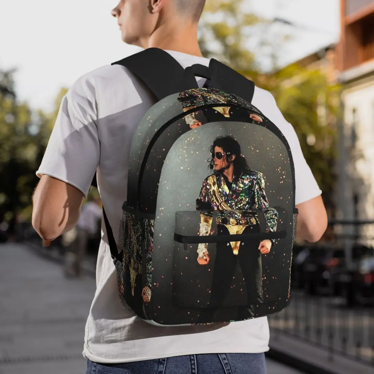 Michael Jackson 7 Backpack Daypack Large Capacity Boys Girls BookBag School Bag Shoulder Bags for Men Women