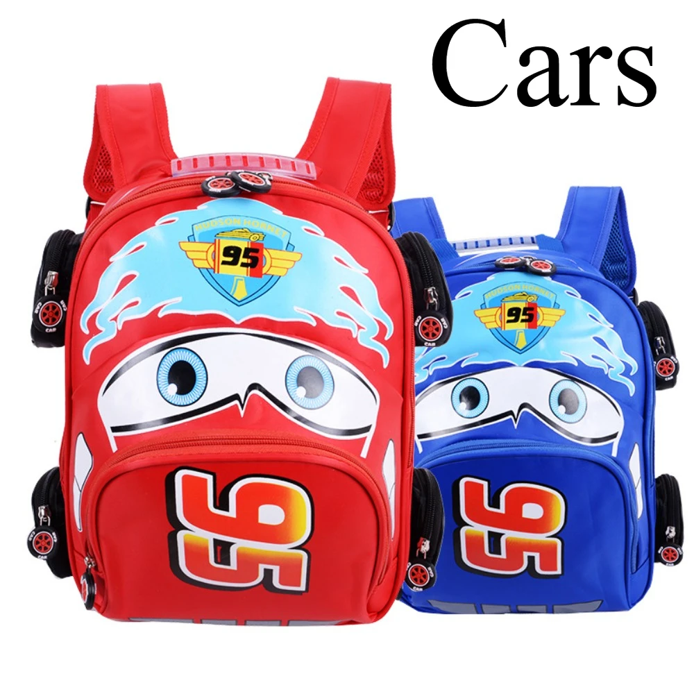 New Cartoon Cars Kids Backpack Fashionable Large Capacity Breathable Waterproof 3D Student School Bag Boys Girls Birthday Gifts