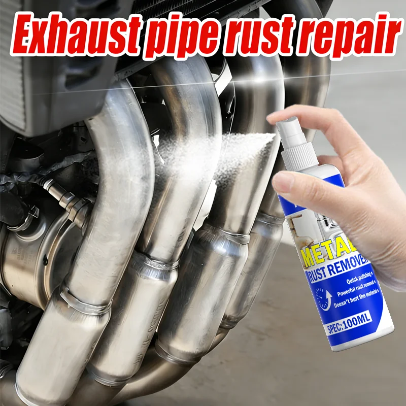 100ML Multi-Purpose Metal Rust Remover Spray, Car Exhaust Pipe Chassis Cleaner, Household Sink Faucet Polishing Agent