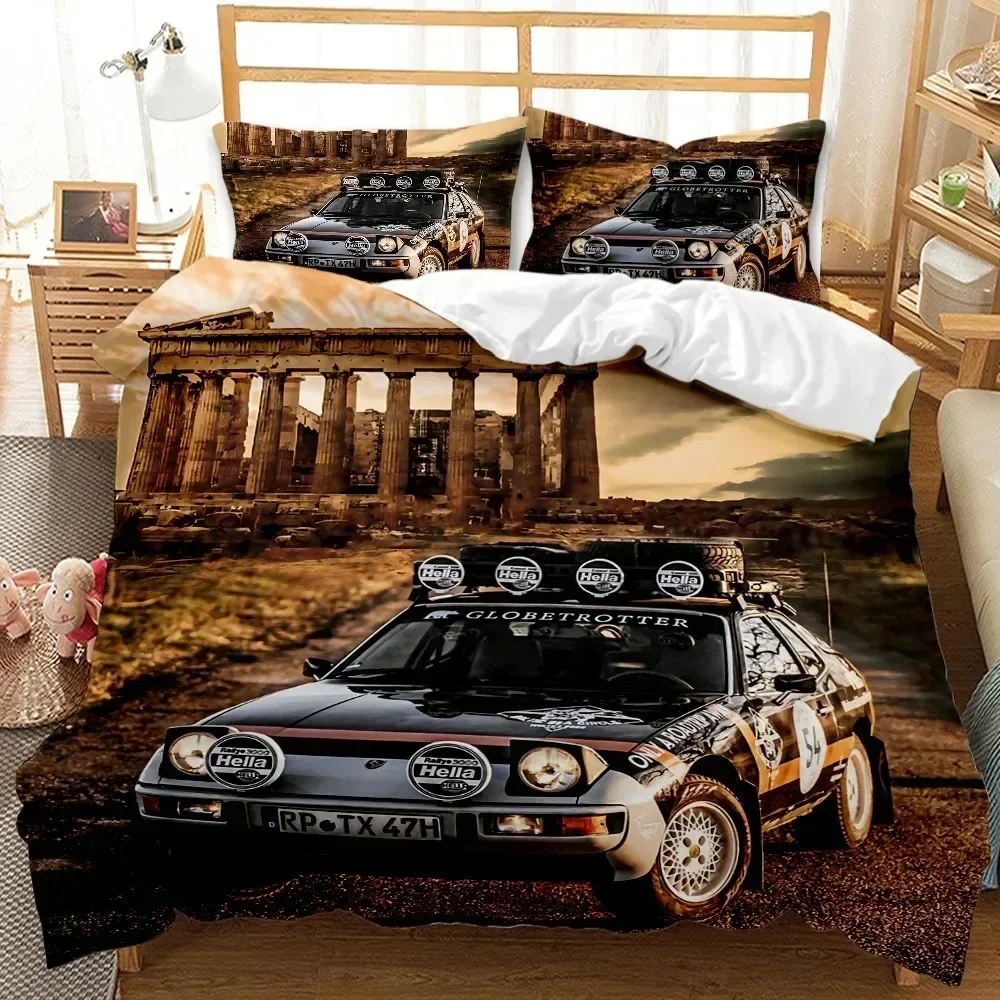

Top Vintage Duvet Cover Set Classic Car Automobile Mechanic Nostalgic 50s Bedding Set Twin Queen King Full Polyester Quilt Cover